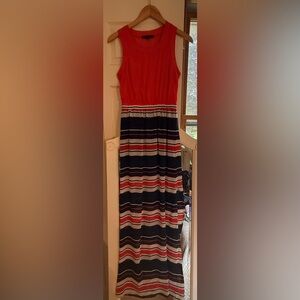 Flowy striped maxi dress red white blue stripe XS Small Heart Soul